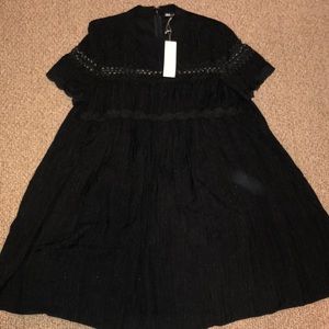 Vici Collection Black Swing Dress with Detailing